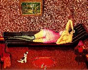 dominique peyronnet liggande kvinna oil painting reproduction